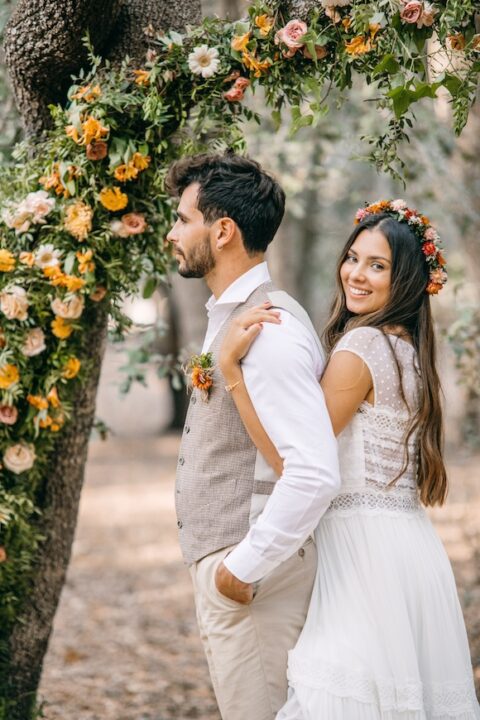 coronas de flores naturales y preservadas novias